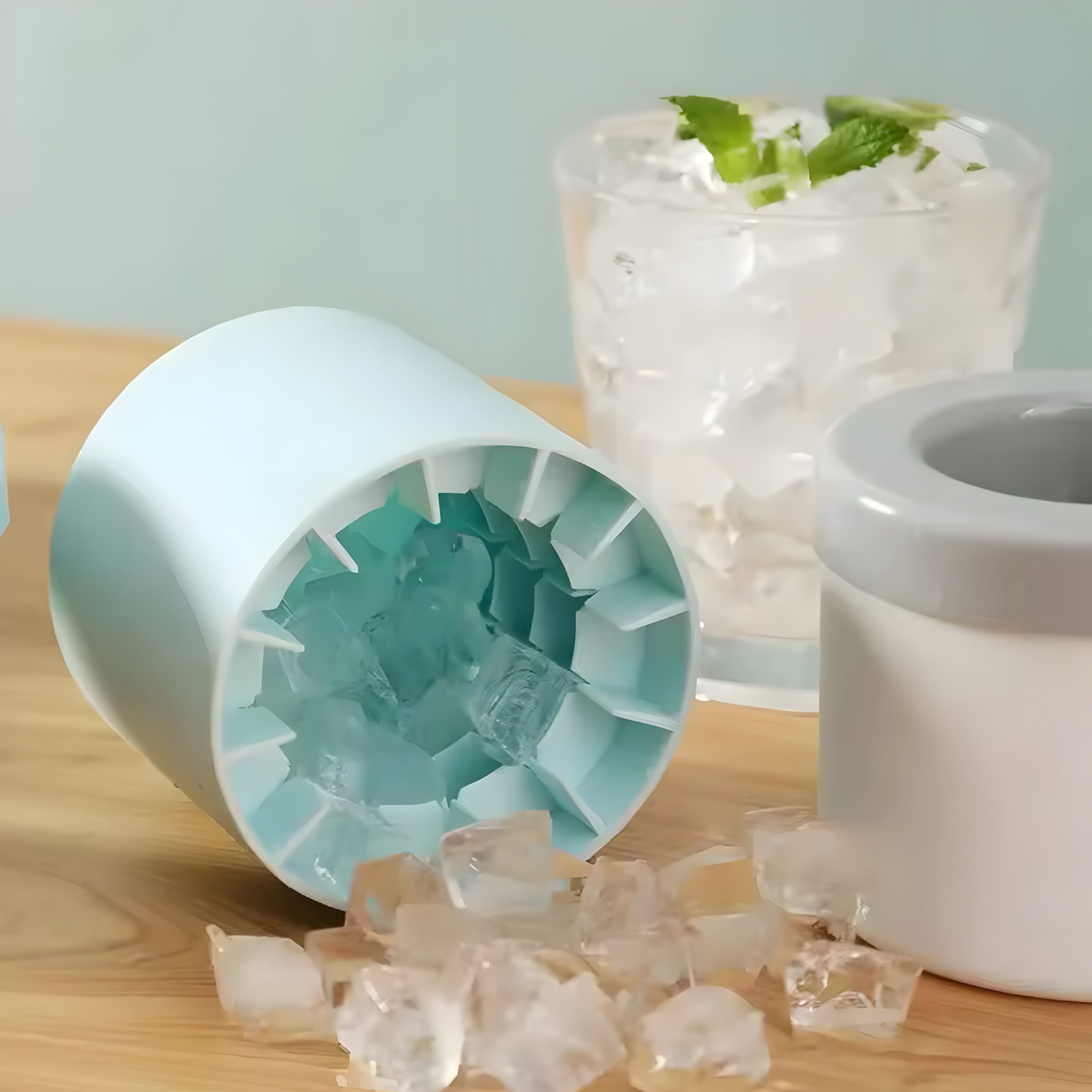 Silicone Ice Cube Mold & Bucket – 2-in-1 Round Ice Maker