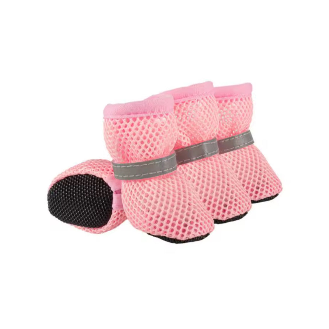 Fashion Breathable Dog Mesh Shoes – 4-Piece Set